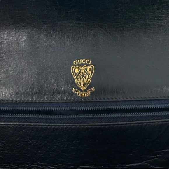 GUCCI Authenticated Vintage Black Interlocking G Leather Crossbody Bag - Picture 15 of 16